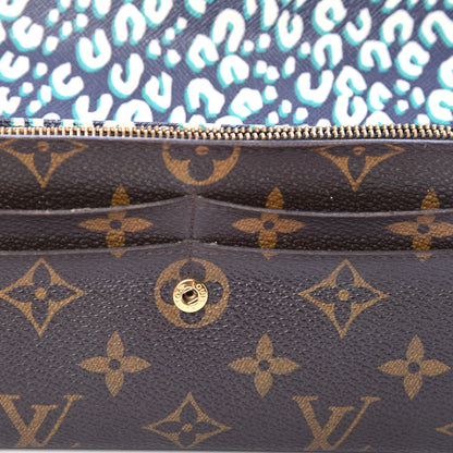 Louis Vuitton Monogram Leopard Sarah Wallet Blue Infini 10 of 18