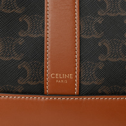 Celine Triomphe Canvas Calfskin Small Bucket Bag Tan 7 of 13