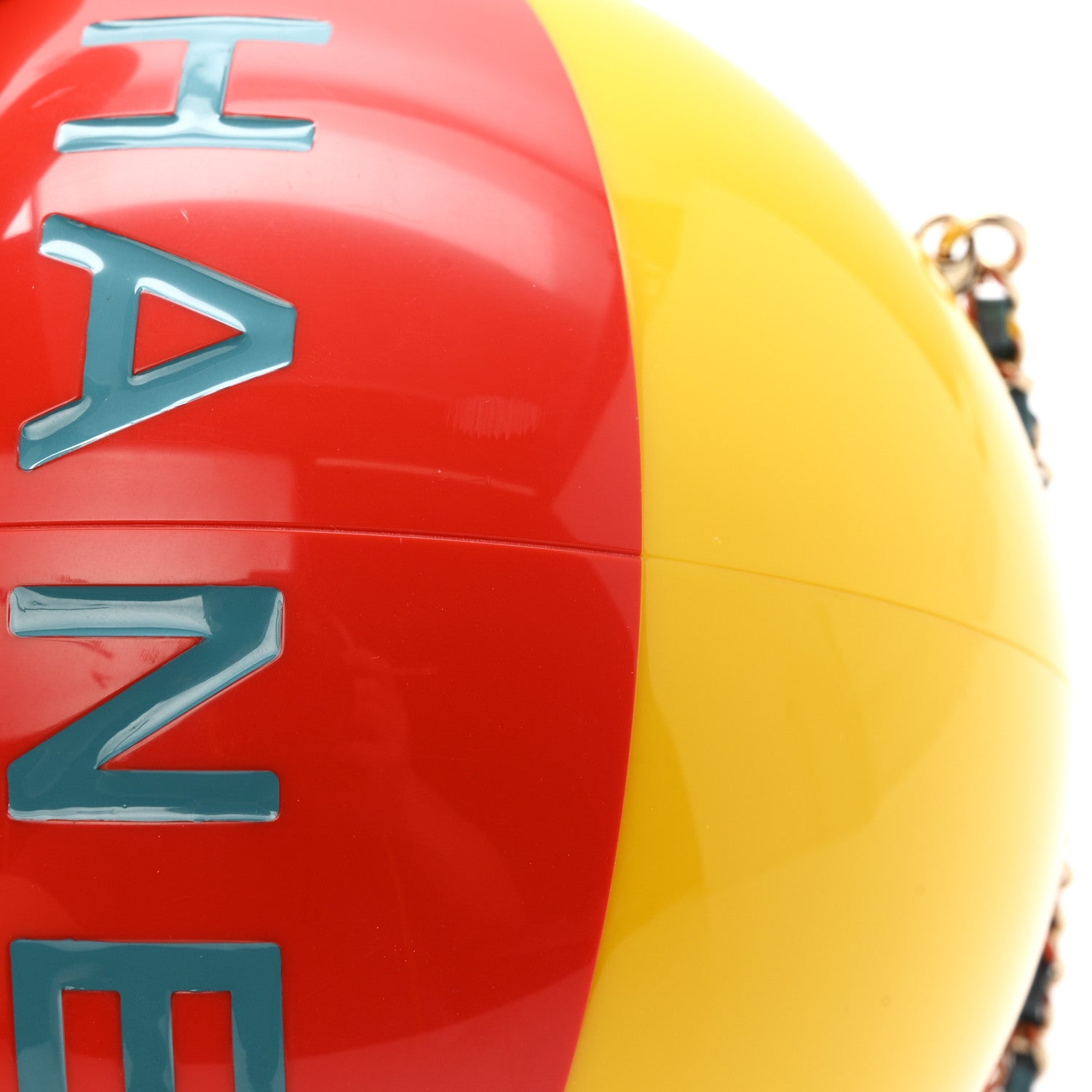 Chanel Plexiglass Coco Beach Ball Minaudiere Clutch Red White Yellow Blue 8 of 8
