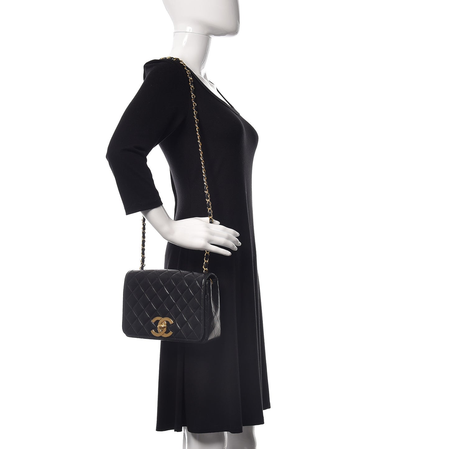 Lambskin Quilted Small Single Flap Black
