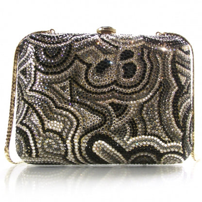 Judith Leiber Swarovski Crystal Paisley Minaudiere Clutch Gold 1 of 7