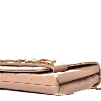 Chanel Calfskin Quilted Enchained Clutch Beige 9 of 9