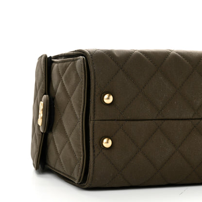 Chanel Canvas Quilted Small Chanel 25 Handbag Khaki 9 of 10