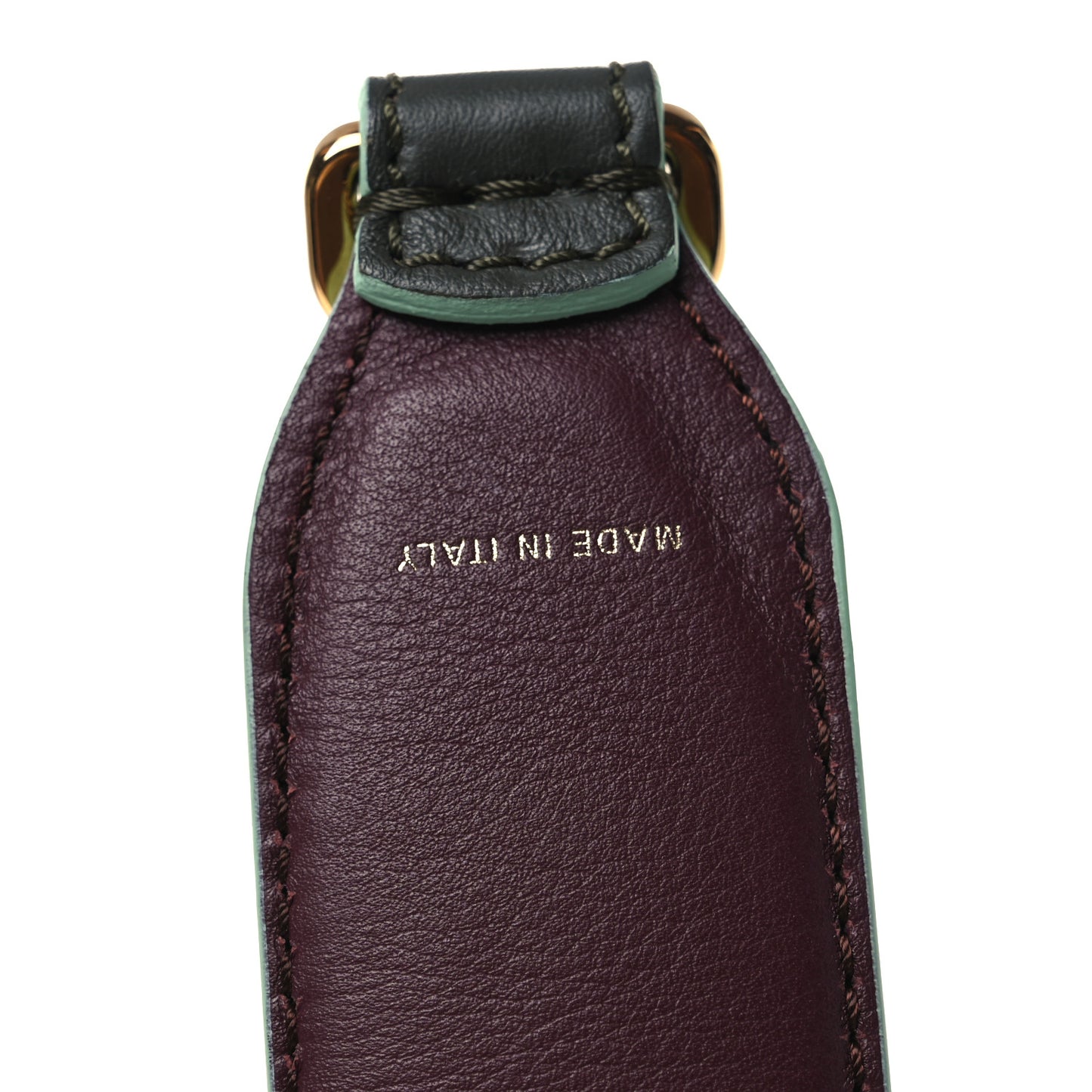 Vitello Dolce Bi-Color Degrade Studded Strap You Verde Prato Bordeaux