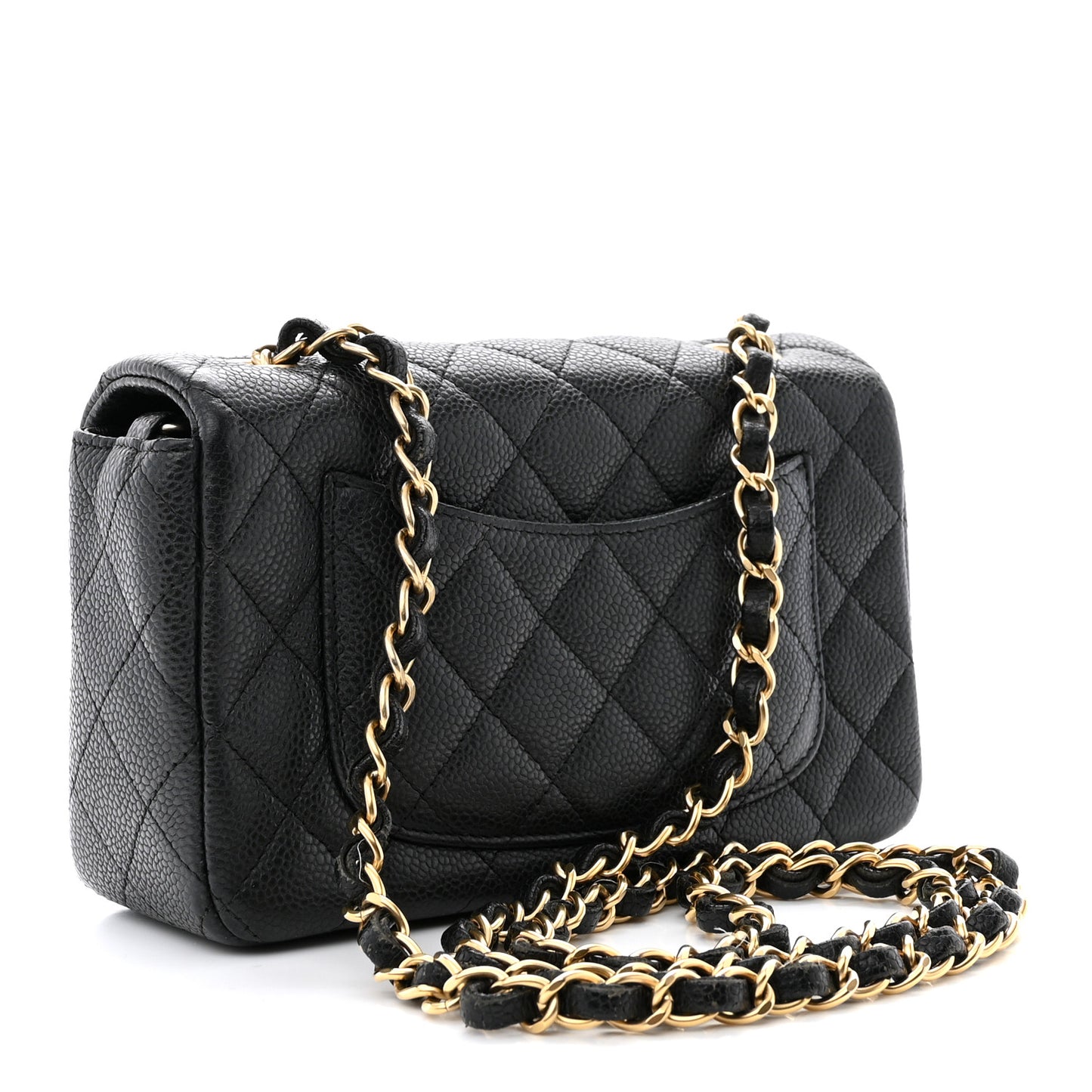 Caviar Quilted Mini Rectangular Flap Black
