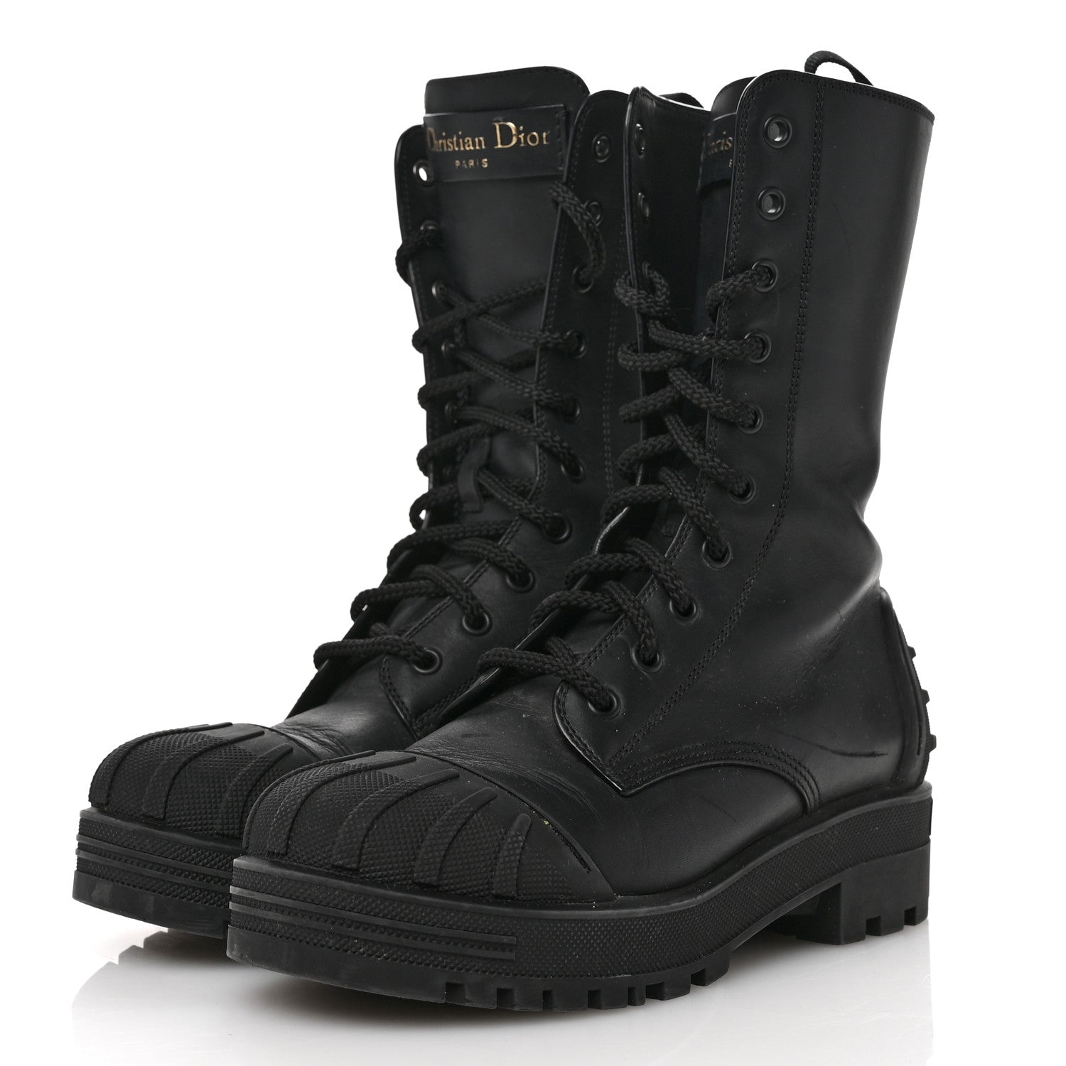 Christian Dior Calfskin Rubber DiorIron Boots 35.5 Black 4 of 10