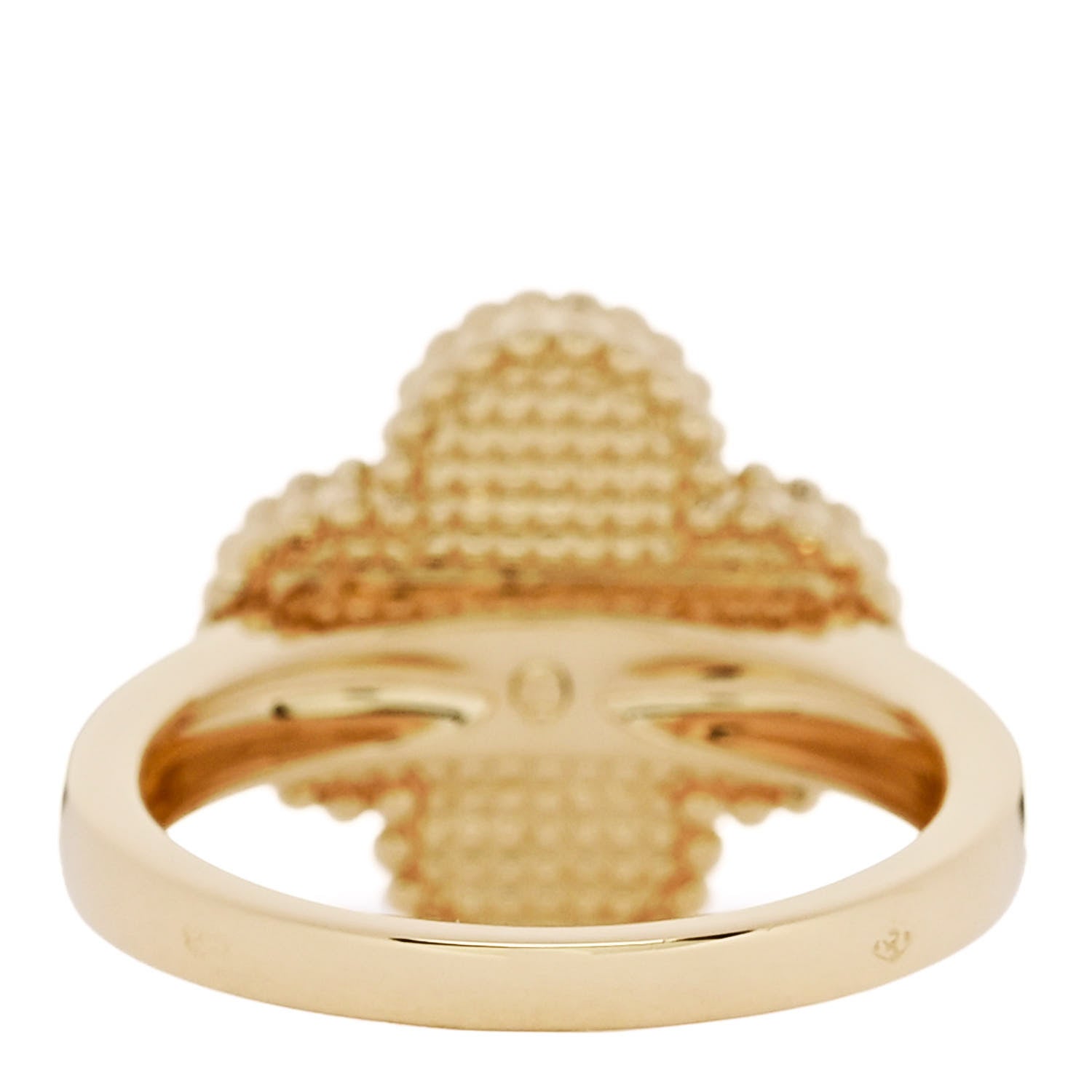 Van Cleef & Arpels 18K Yellow Gold Diamond Carnelian Vintage Alhambra Ring 50 5.25 4 of 6