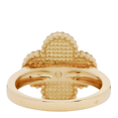 Van Cleef & Arpels 18K Yellow Gold Diamond Carnelian Vintage Alhambra Ring 50 5.25 4 of 6