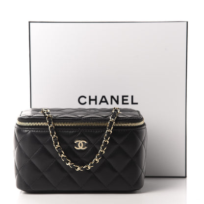 Chanel Lambskin Quilted Small Vanity Case With Chain Black 11 of 11