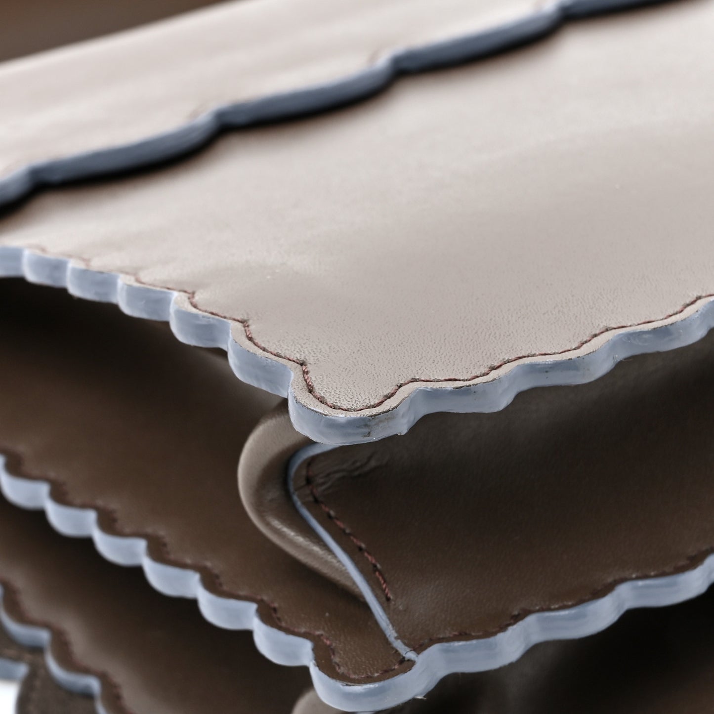 Vitello Liberty Scalloped Studded Kan I Shoulder Bag Carbone