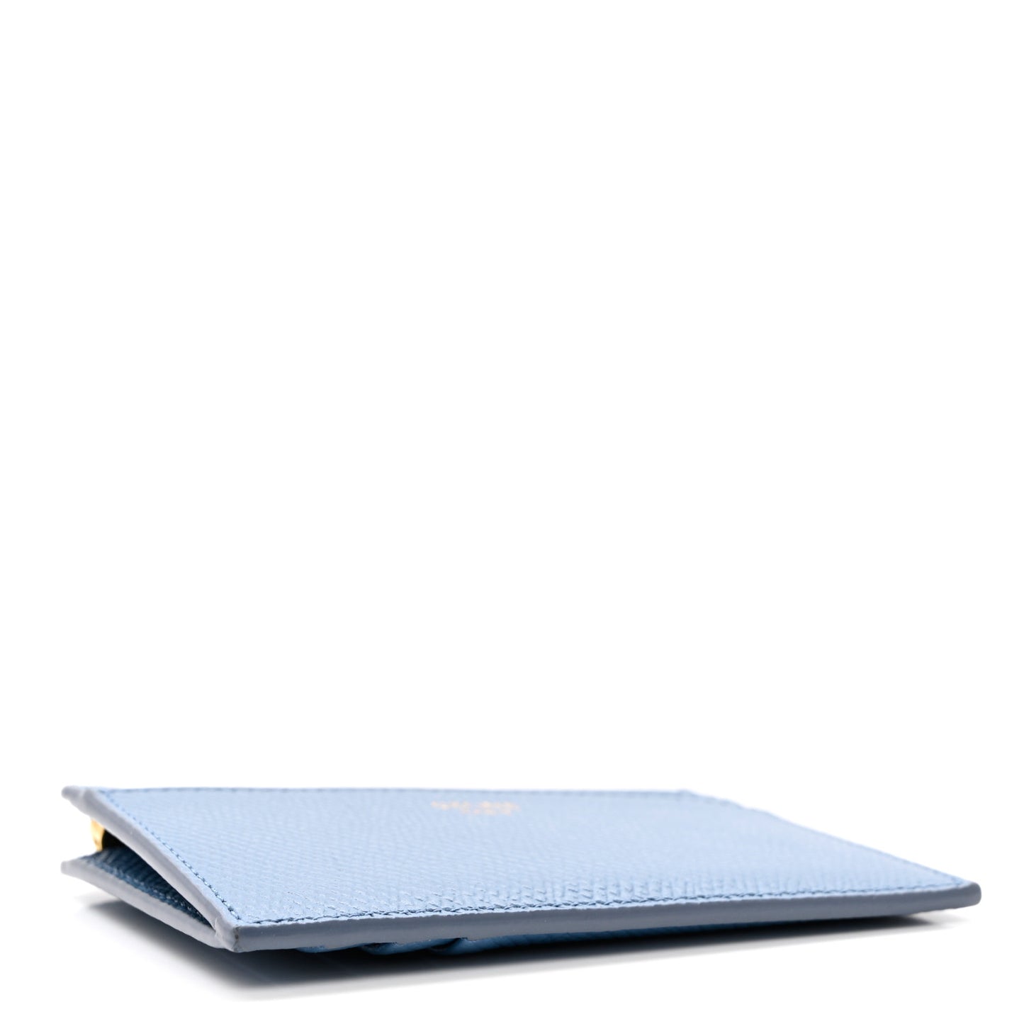 Grained Calfskin Zipped Card Holder Azure