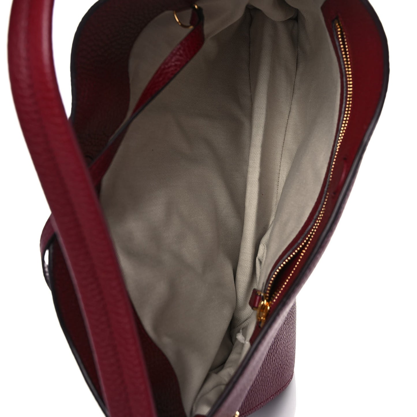Pebbled Calfskin Small Alix Padlock Zip Hobo Bag Cranberry