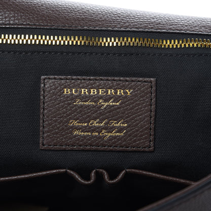 Burberry Grainy Calfskin House Check Ethan Satchel Oak Brown 6 of 12