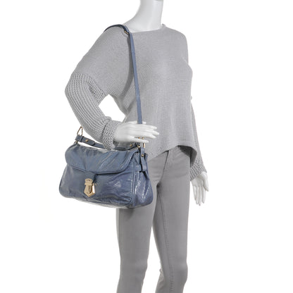Fendi Vitello Naplak Fly Shoulder Bag Blue 2 of 8