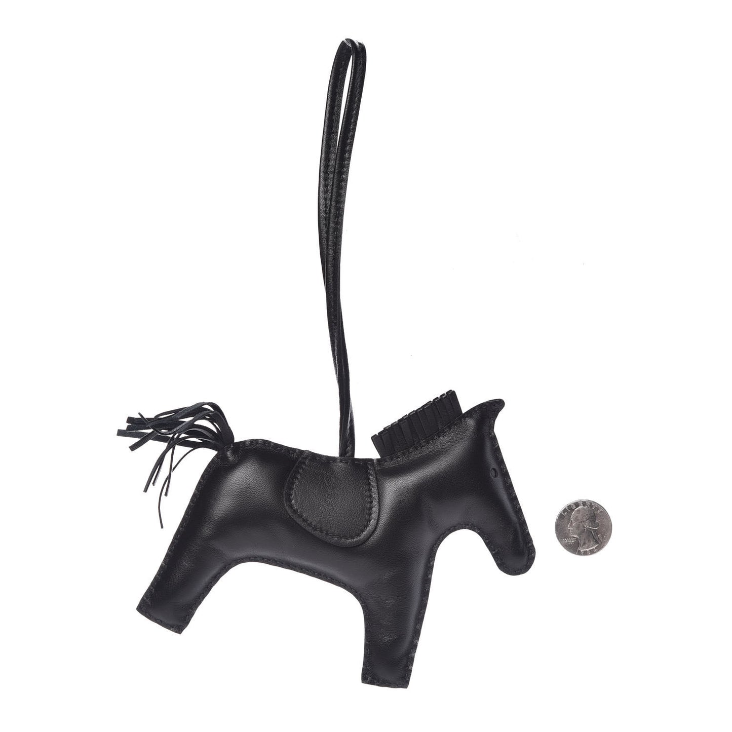 Milo Lambskin Grigri Rodeo Horse Bag Charm GM So Black