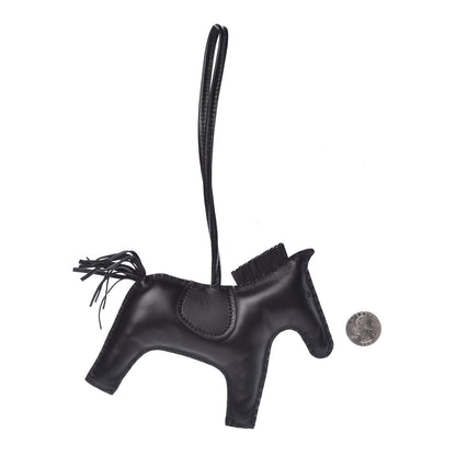 Hermes Milo Lambskin Grigri Rodeo Horse Bag Charm GM So Black 2 of 5