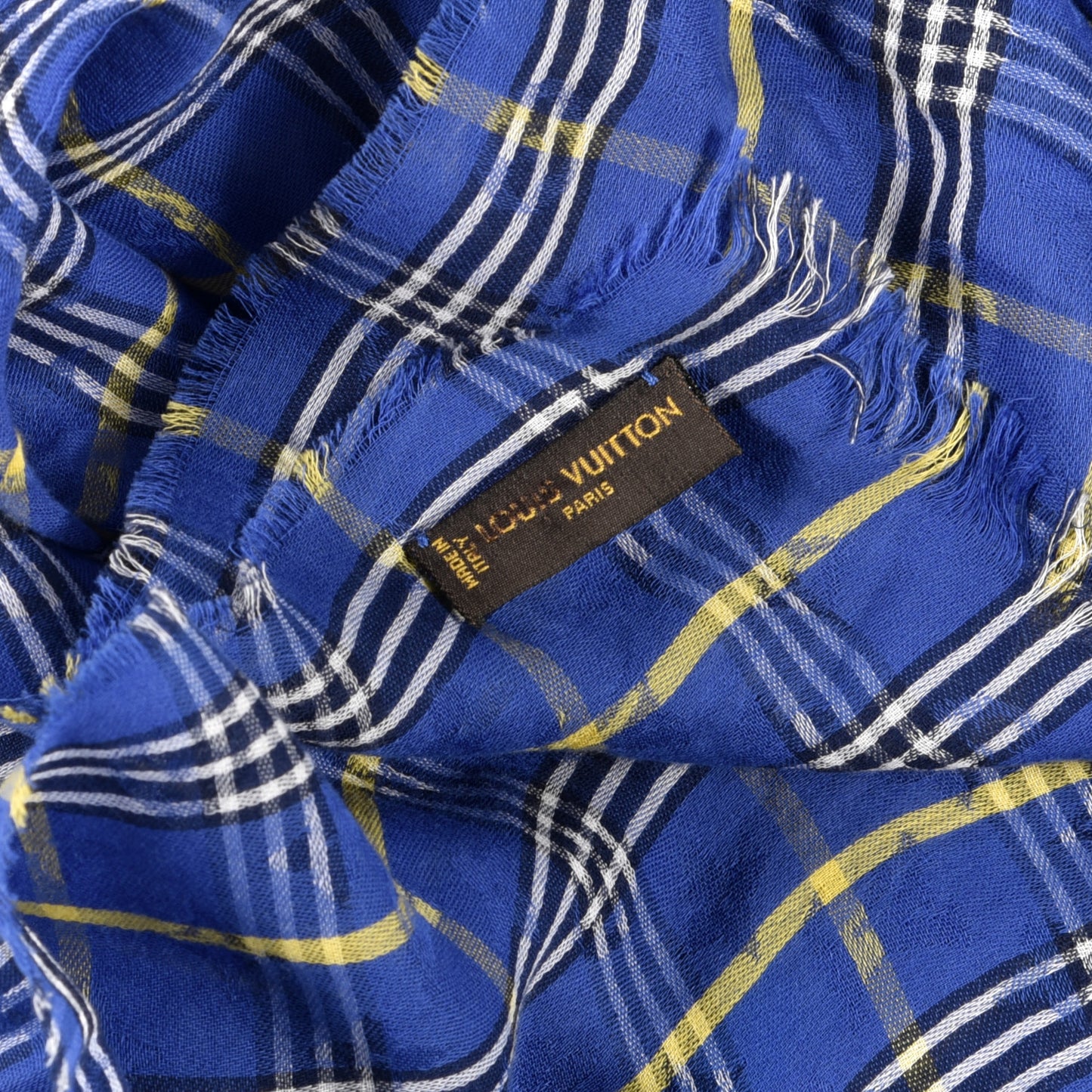 Gauze Plaid Masai Tartan Shawl Blue