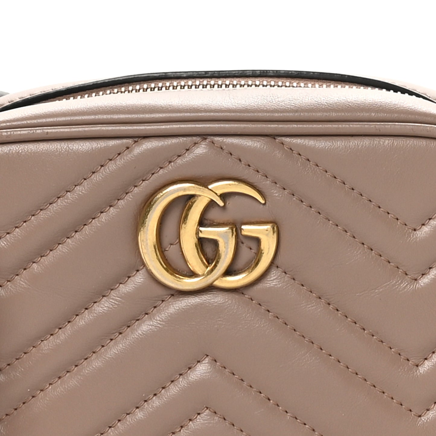 Calfskin Matelasse Mini GG Marmont Chain Shoulder Bag Nude
