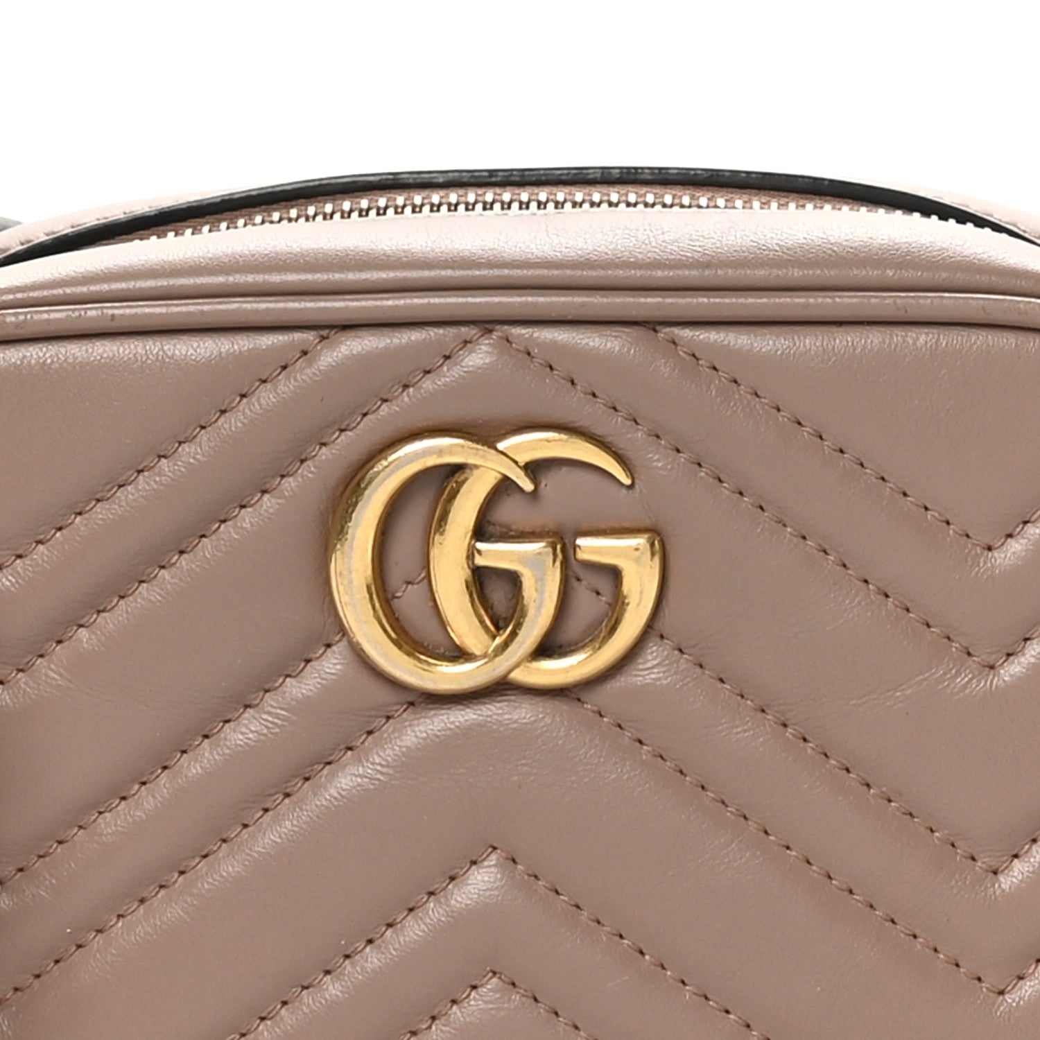 Gucci Calfskin Matelasse Mini GG Marmont Chain Shoulder Bag Nude 8 of 11