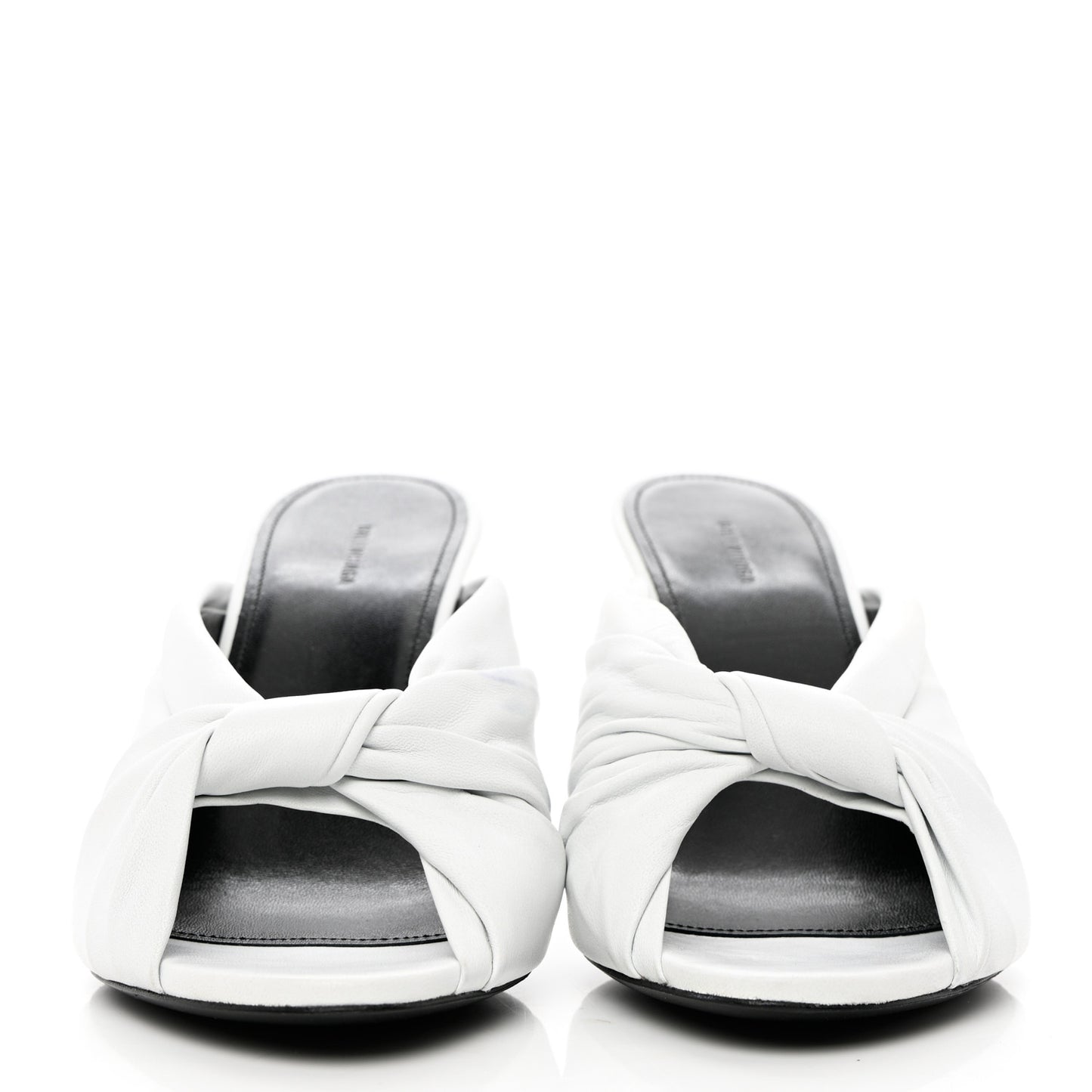 Smooth Nappa Drapy 80mm Slide Sandals 39 White