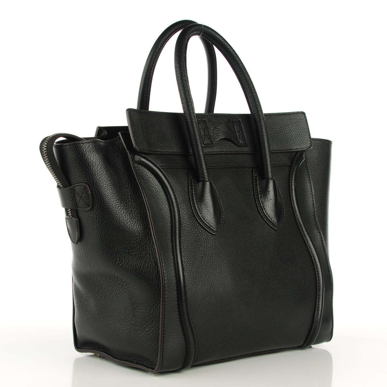 Celine Drummed Calfskin Mini Luggage Black 3 of 9