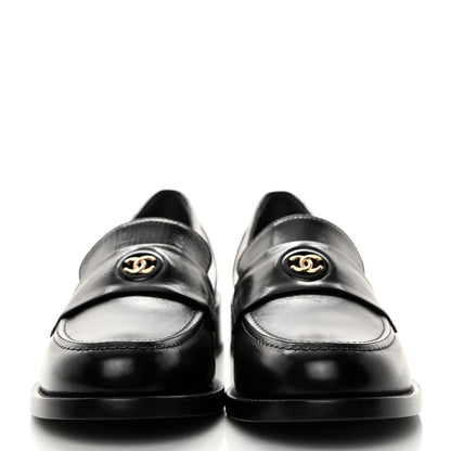 Chanel Calfskin CC Mocassins 38 Black 2 of 9