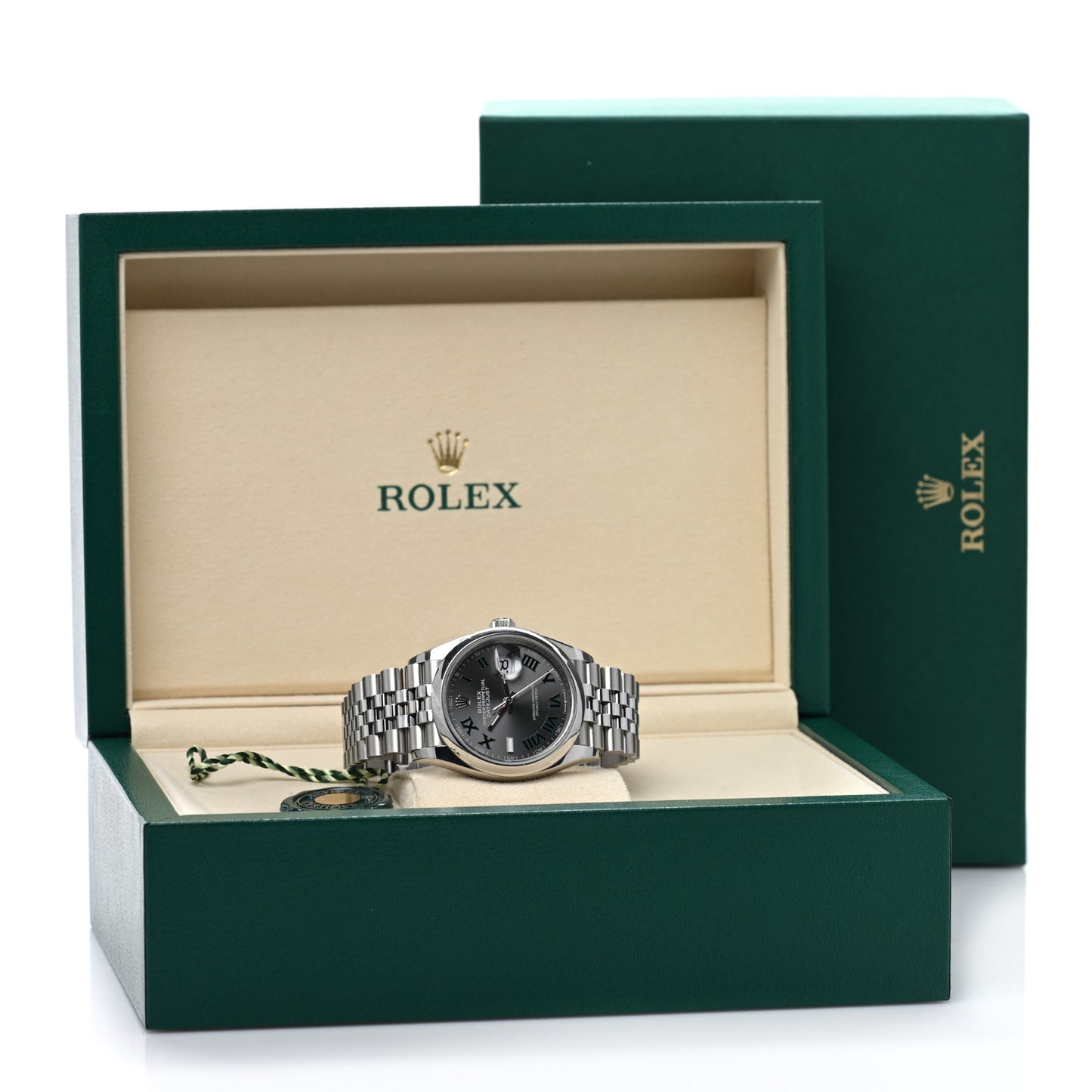 Stainless Steel 36mm Oyster Perpetual Wimbledon Datejust Watch Slate 126200