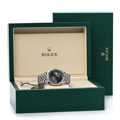 Rolex Stainless Steel 36mm Oyster Perpetual Wimbledon Datejust Watch Slate 126200 5 of 5