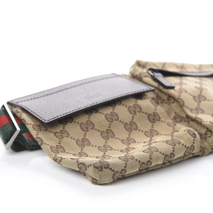 Gucci GG Monogram Web Double Pocket Belt Bag Dark Brown 5 of 8