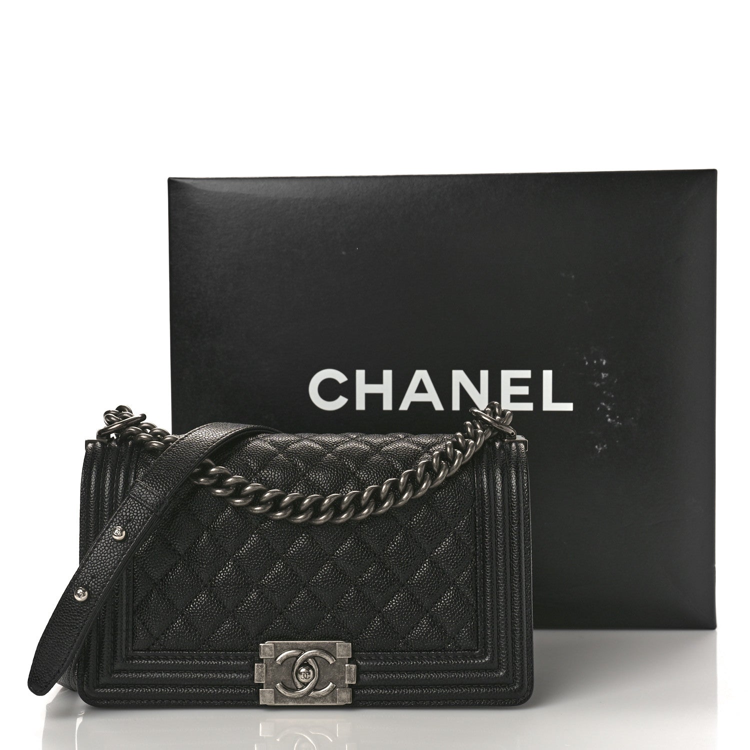 Chanel Caviar Quilted Medium Boy Flap Black 11 of 11