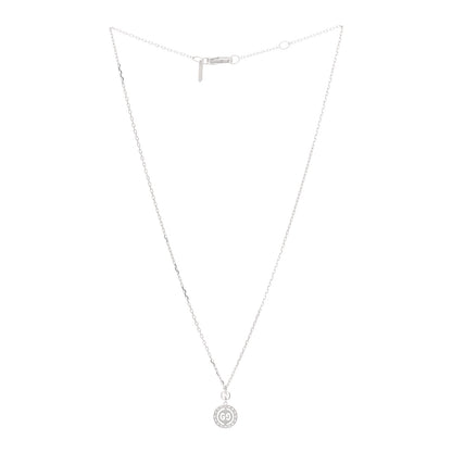 Gucci 18K White Gold Diamond 10mm Icon Twirl Pendant Necklace 3 of 4