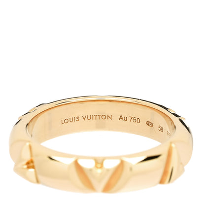 Louis Vuitton 18K Yellow Gold 5mm LV Volt Multi Ring 58 8.5 4 of 6