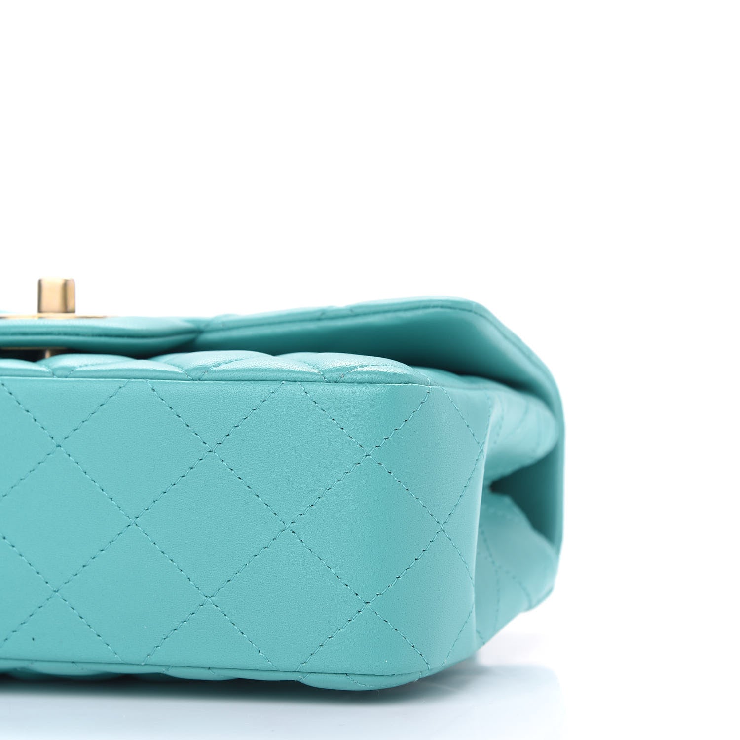 Chanel Lambskin Quilted Mini Rectangular Flap Turquoise 8 of 8