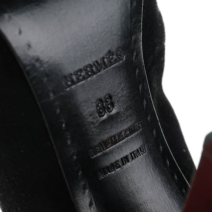 Hermes Suede Niagara Pumps 38 Black 6 of 7