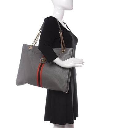 Gucci Calfskin Large Rajah Chain Tote Grey 2 of 14