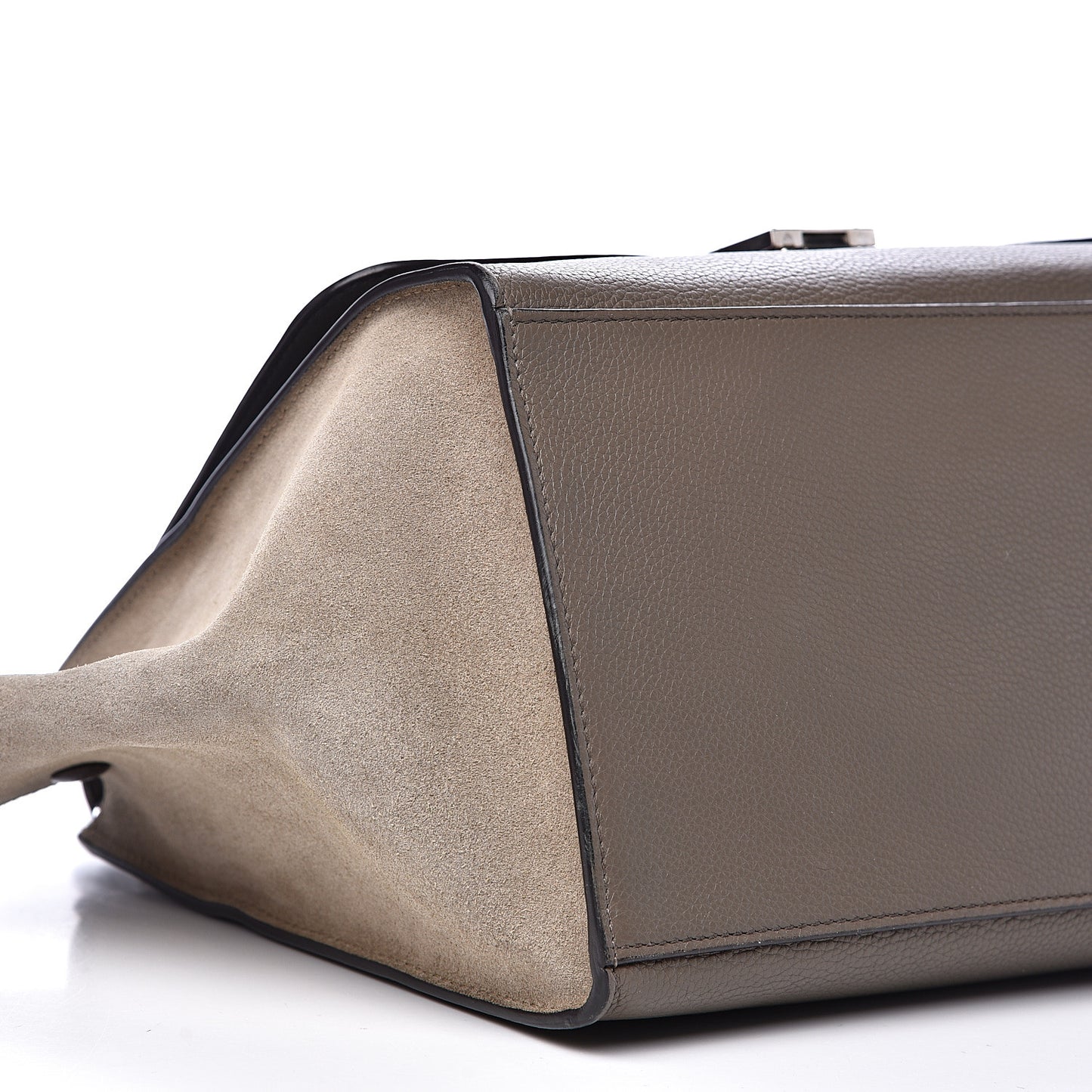 Drummed Calfskin Suede Medium Trapeze Souris