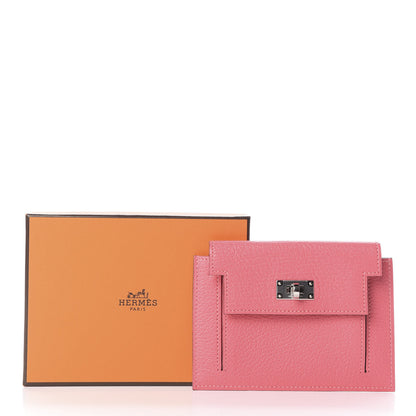 Hermes Chevre Mysore Kelly Pocket Compact Wallet Rose Lipstick 11 of 11