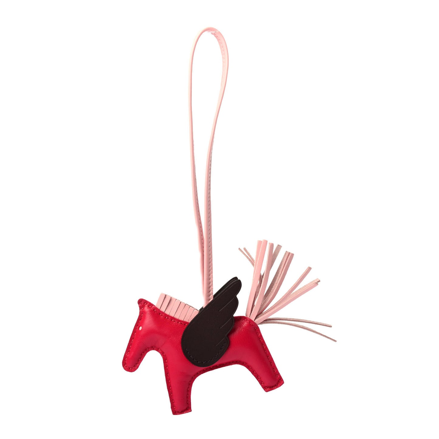 Milo Lambskin Grigri Rodeo Pegase Horse Bag Charm PM Framboise Rose Sakura Rouge Sellier