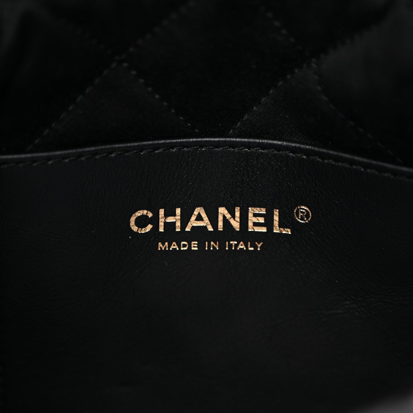 Shiny Calfskin Quilted Mini Chanel 22 Black