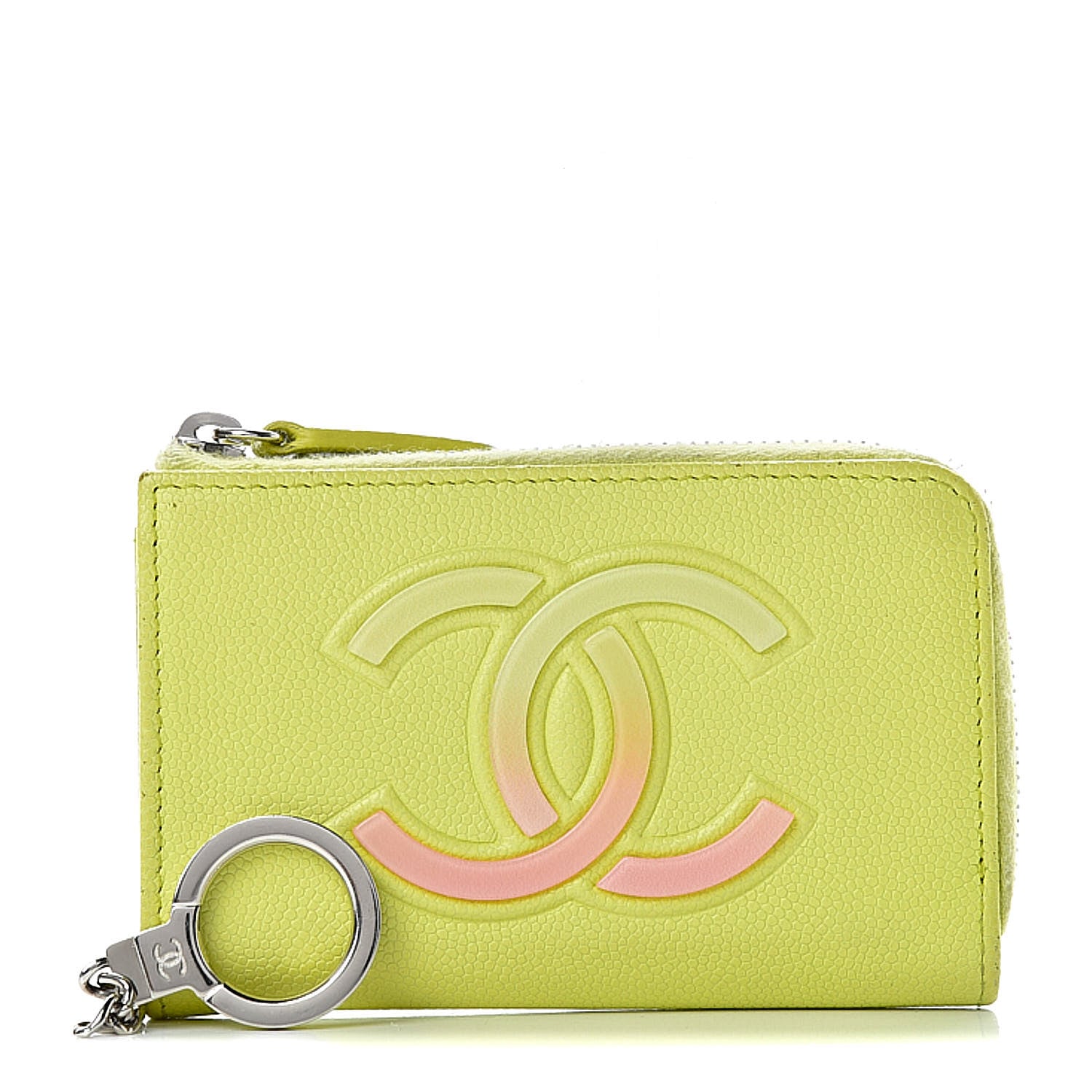 Chanel Caviar Key Holder Case Light Pink Light Green 1 of 14