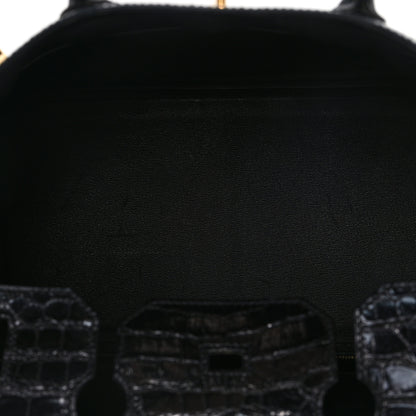 Hermes Shiny Porosus Crocodile Birkin 35 Black 5 of 12