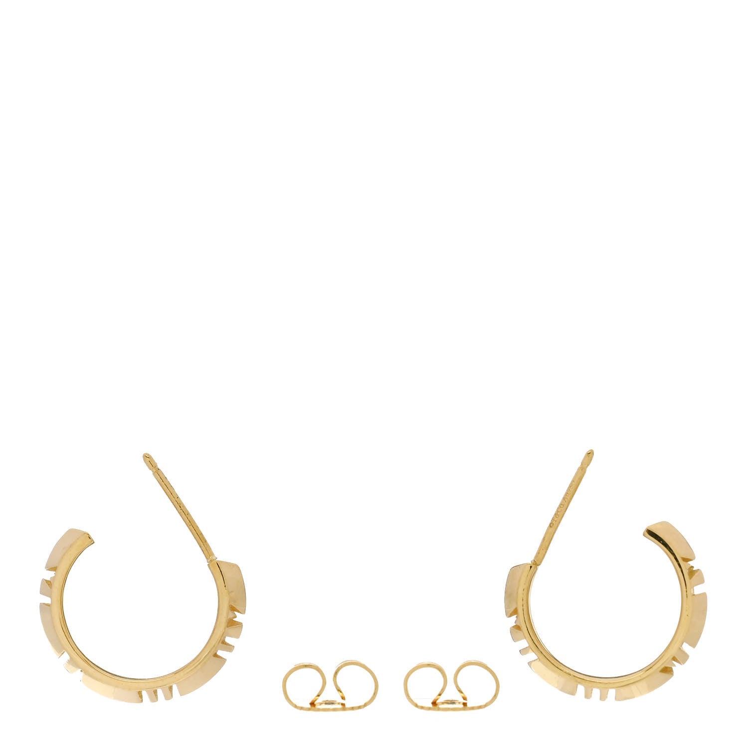 Tiffany 18K Yellow Gold Small Atlas X Hoop Earrings 3 of 4