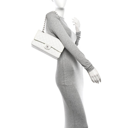 Chanel Caviar Quilted Medium Double Flap White 3 of 11