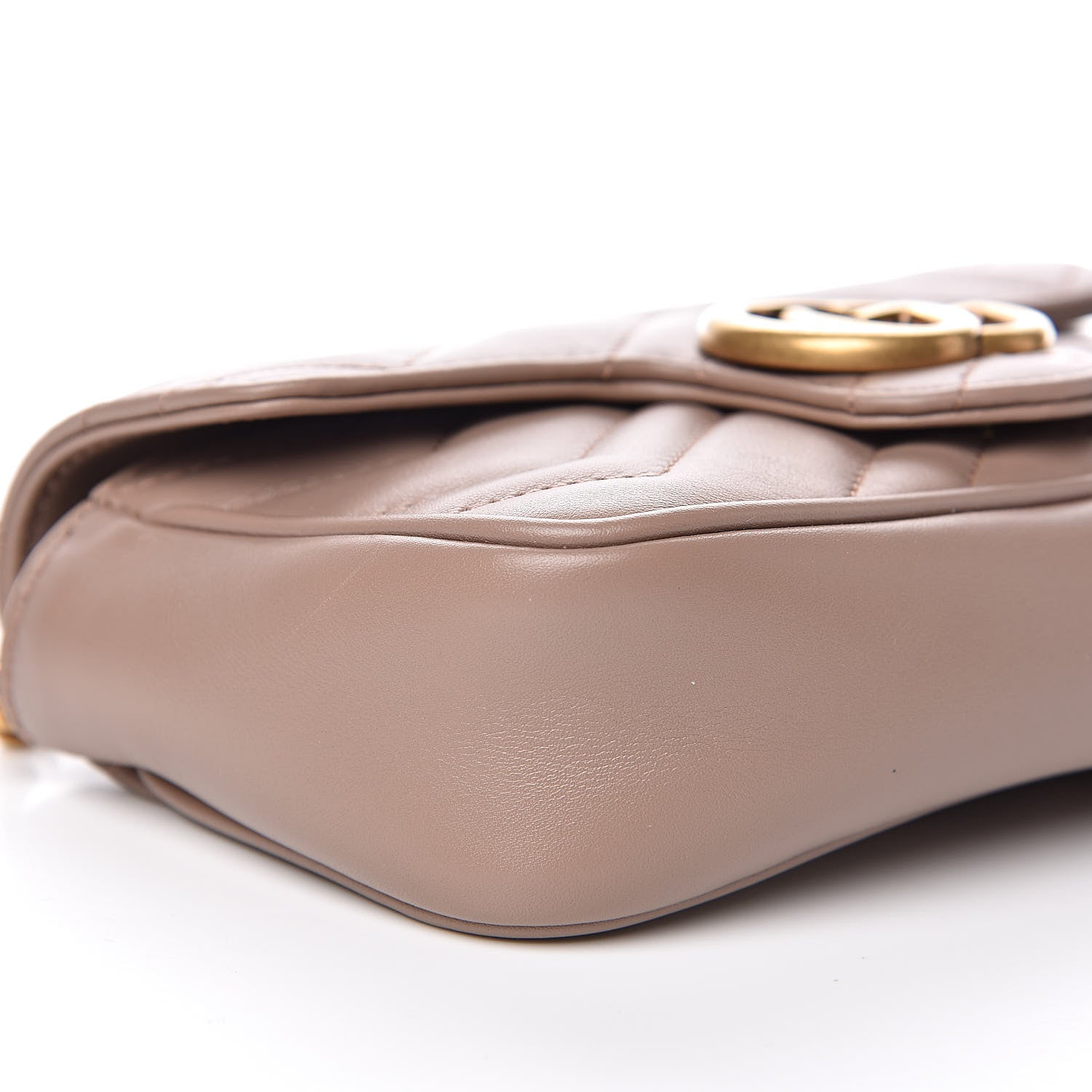 Gucci Calfskin Matelasse Super Mini GG Marmont Shoulder Bag Porcelain Rose 8 of 12