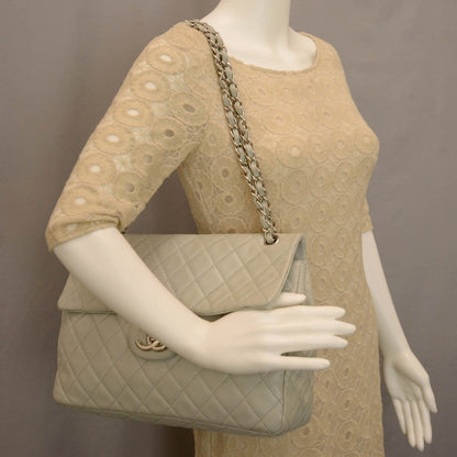 Chanel Washed Caviar Maxi Single Flap Grey 2 of 11