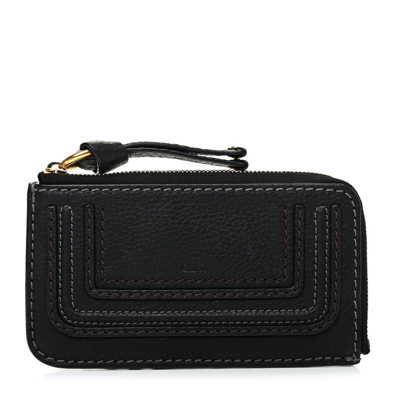 Chloe Grained Calfskin Medium Marcie Zip Card Holder Black 1 of 7