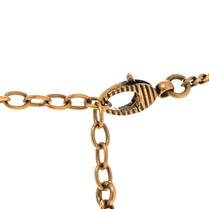 Gucci Metal Crystal Loved Short Necklace Aged Gold 4 of 5