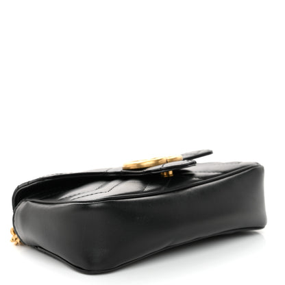 Gucci Calfskin Matelasse Super Mini GG Marmont Shoulder Bag Black 4 of 11