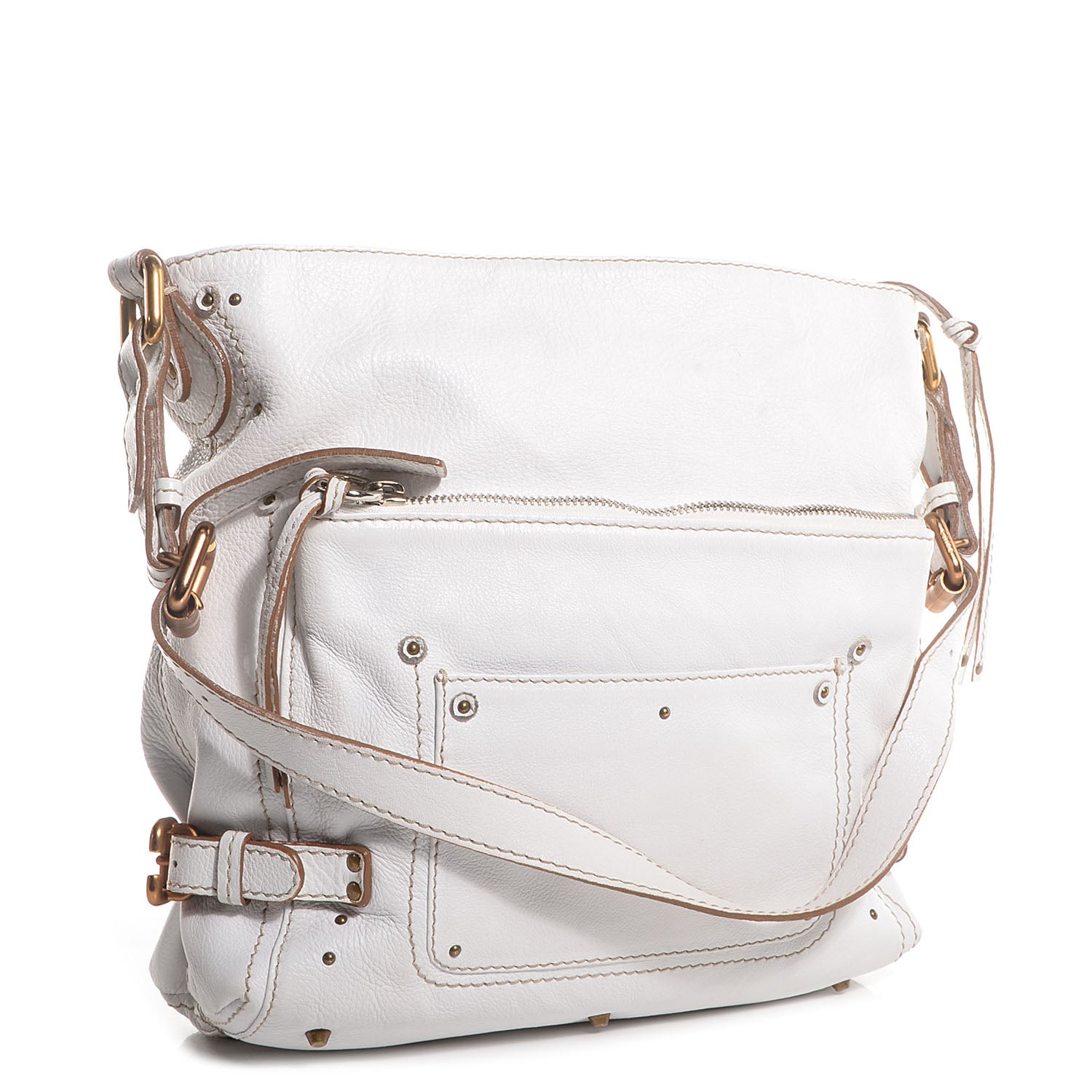 Chloe Leather Large Paddington Shoulder Bag White 3 of 8