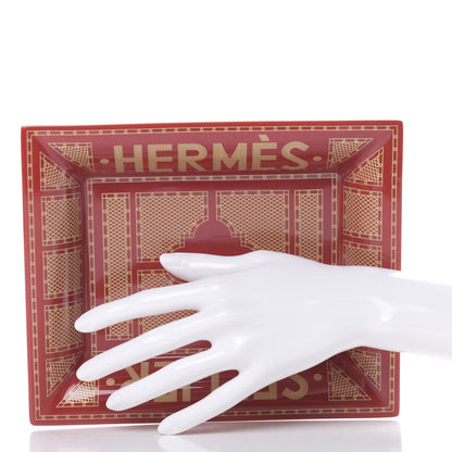 Hermes Porcelain Sellier Change Tray Rouge Or 2 of 5